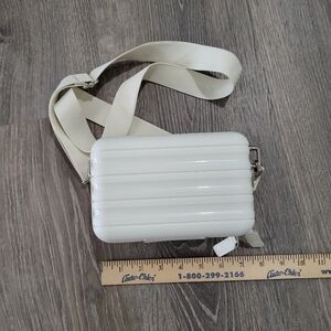 White Crossbody Mini Suitcase Bag